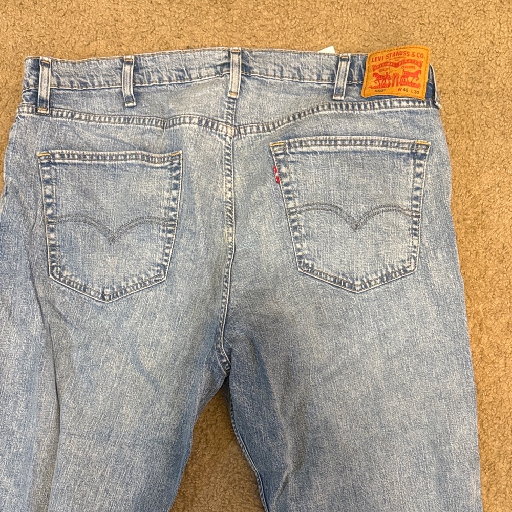 Levi's Men's Light Blue Relaxed Jeans 40x30